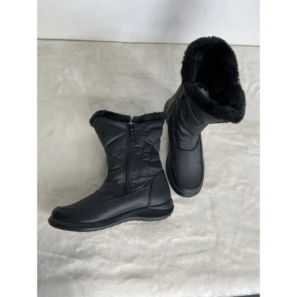 Women's Totes Brand Jara Black Waterproof‎ Winter Snow Boots Size 6m